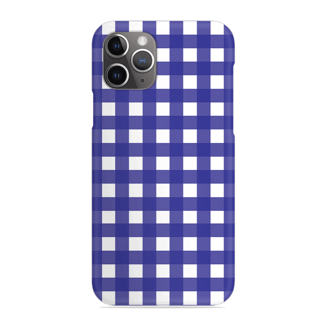 Royal Blue Check Slim Case For iPhone