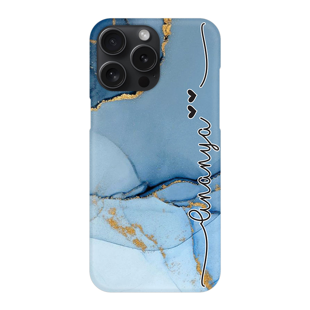 Marble Print Customize Name Slim Case For iPhone