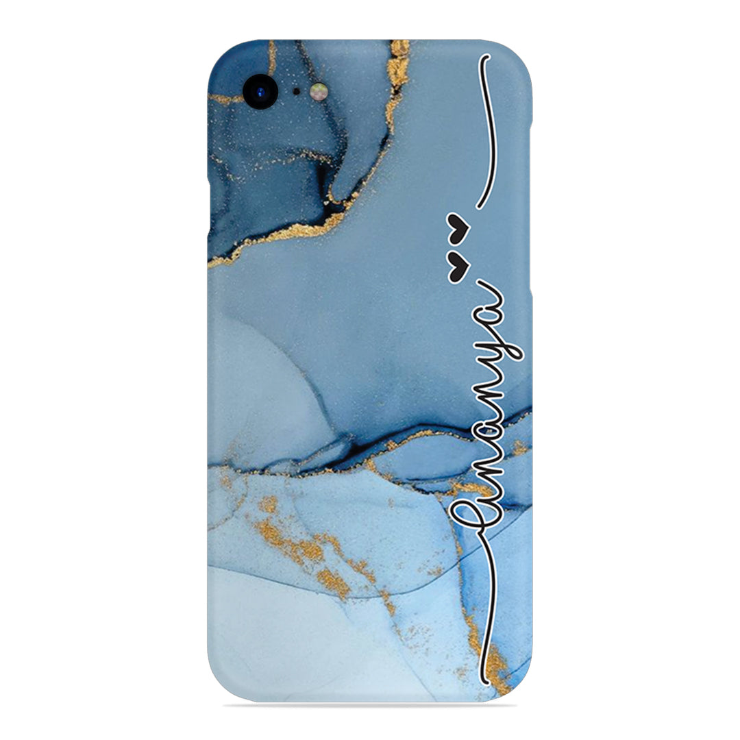 Marble Print Customize Name Slim Case For iPhone