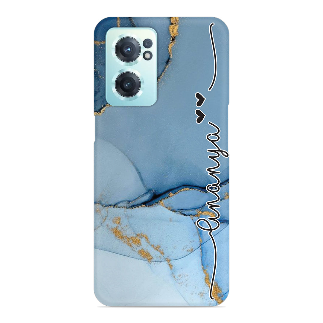 Marble Print Customize Name Slim Case For OnePlus