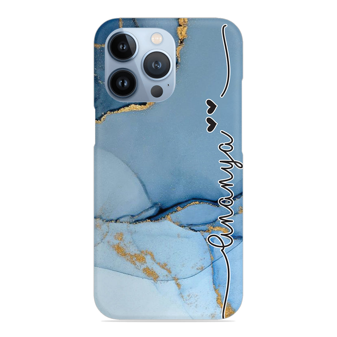 Marble Print Customize Name Slim Case For iPhone