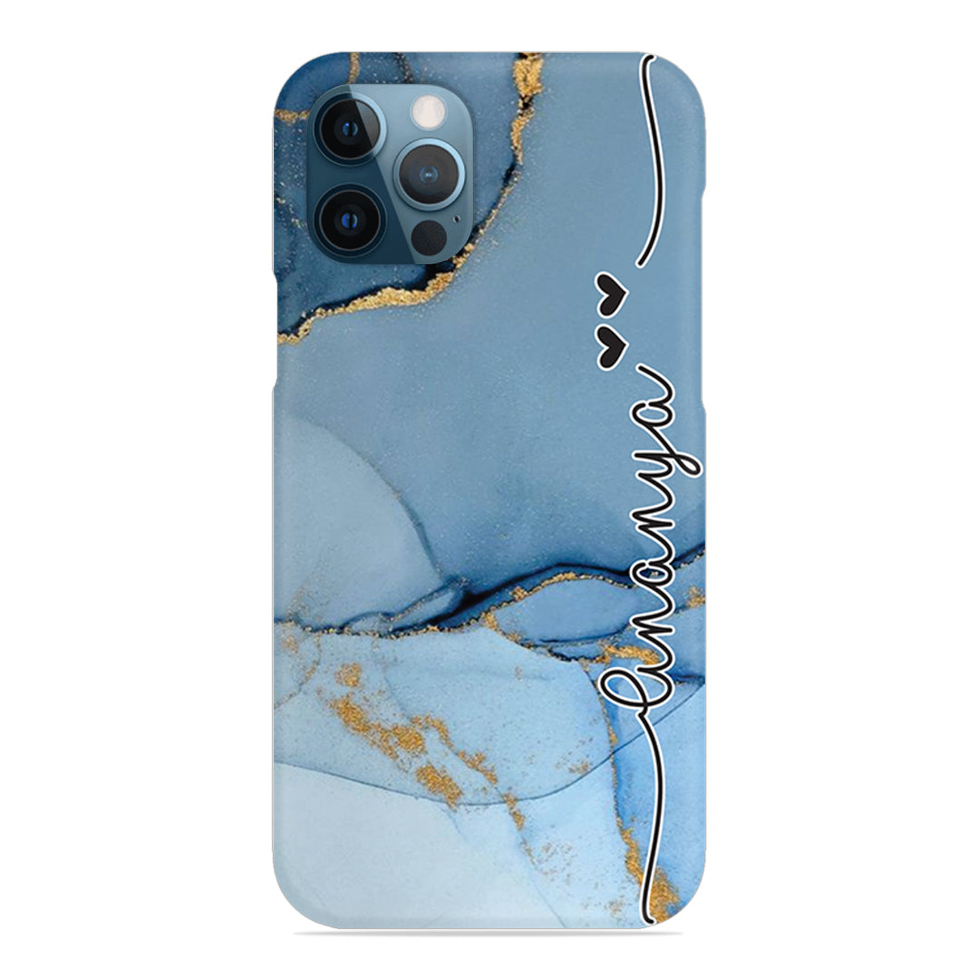 Marble Print Customize Name Slim Case For iPhone