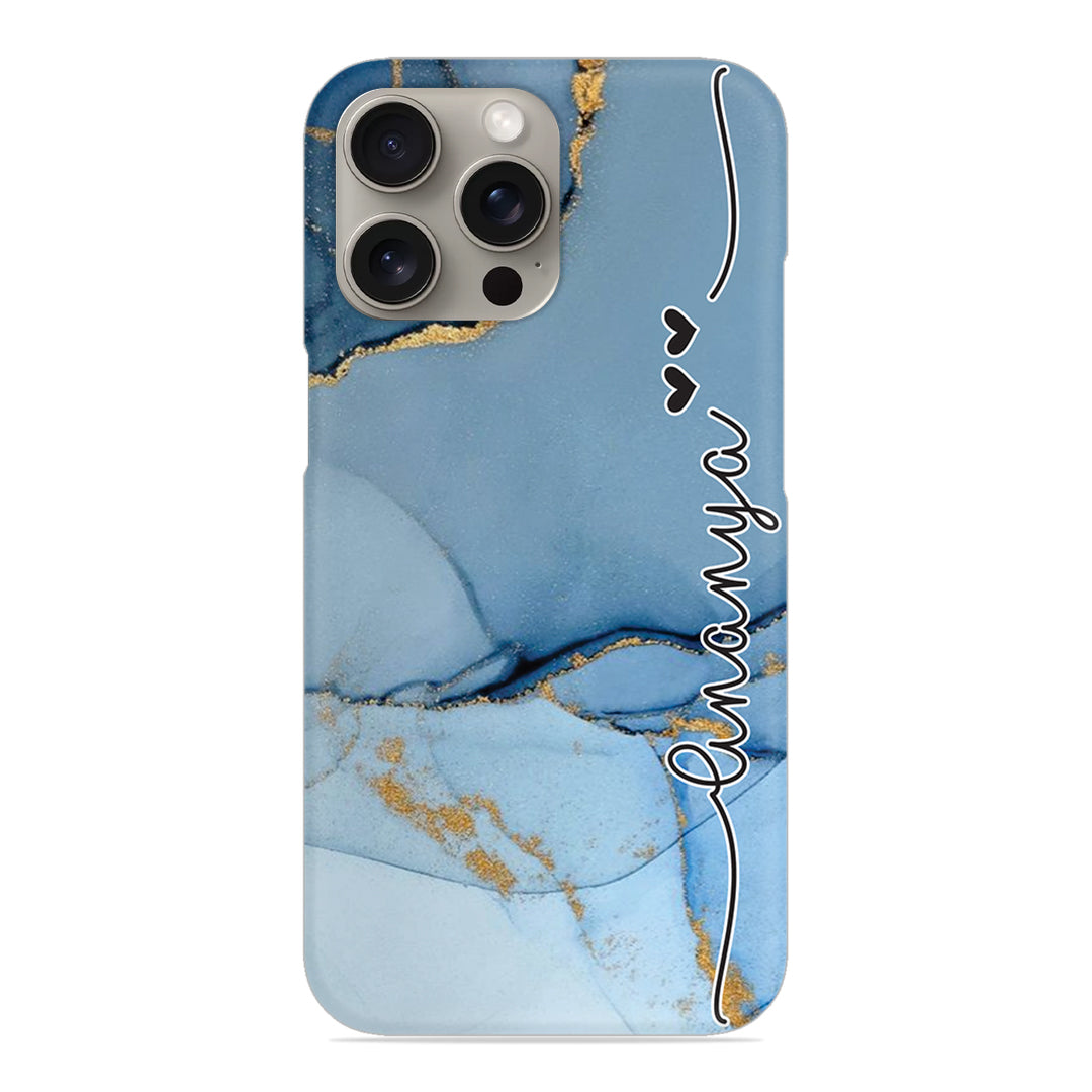 Marble Print Customize Name Slim Case For iPhone