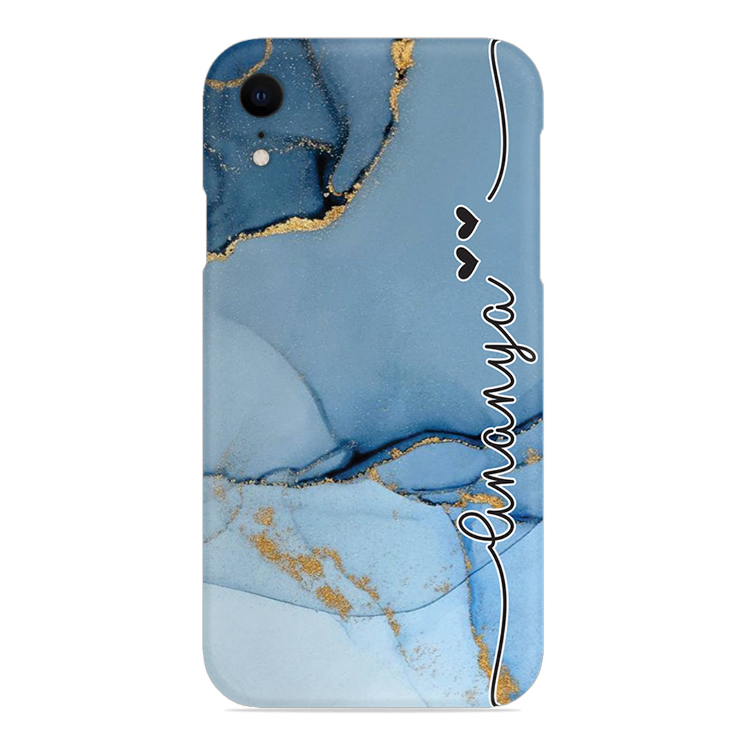 Marble Print Customize Name Slim Case For iPhone