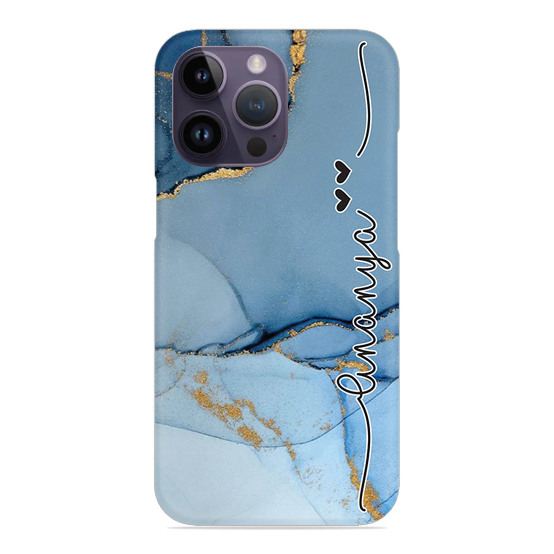 Marble Print Customize Name Slim Case For iPhone