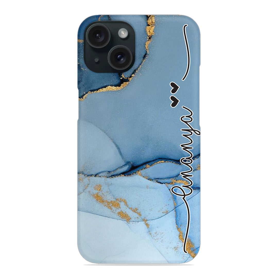 Marble Print Customize Name Slim Case For iPhone