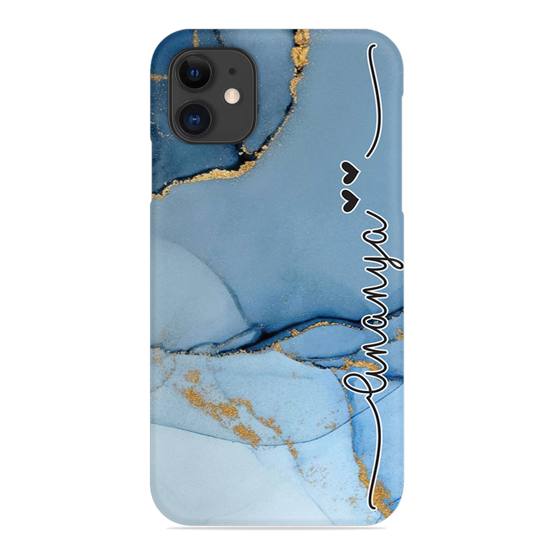 Marble Print Customize Name Slim Case For iPhone