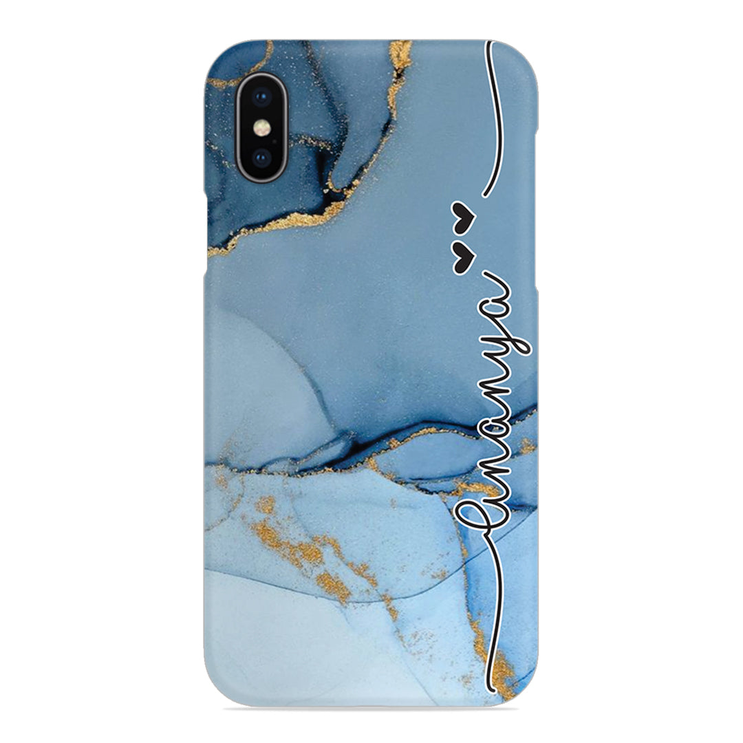 Marble Print Customize Name Slim Case For iPhone