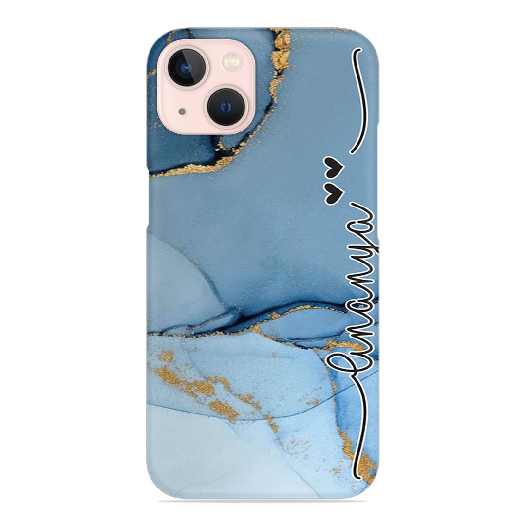 Marble Print Customize Name Slim Case For iPhone