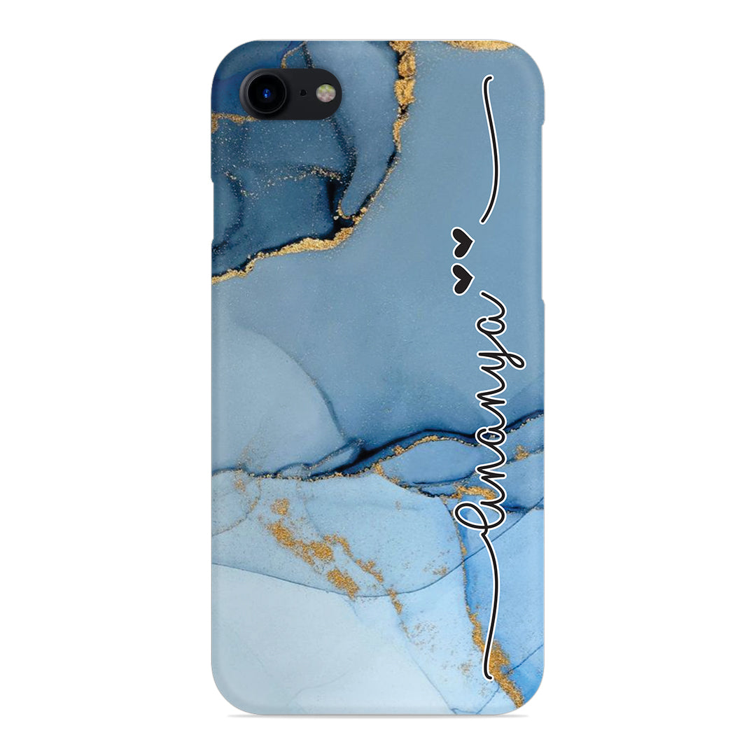 Marble Print Customize Name Slim Case For iPhone