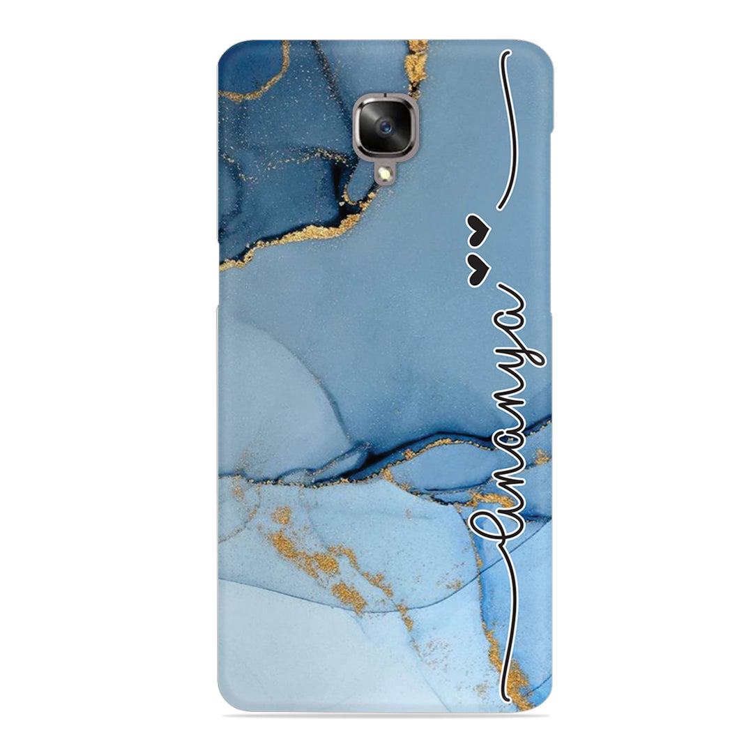 Marble Print Customize Name Slim Case For OnePlus