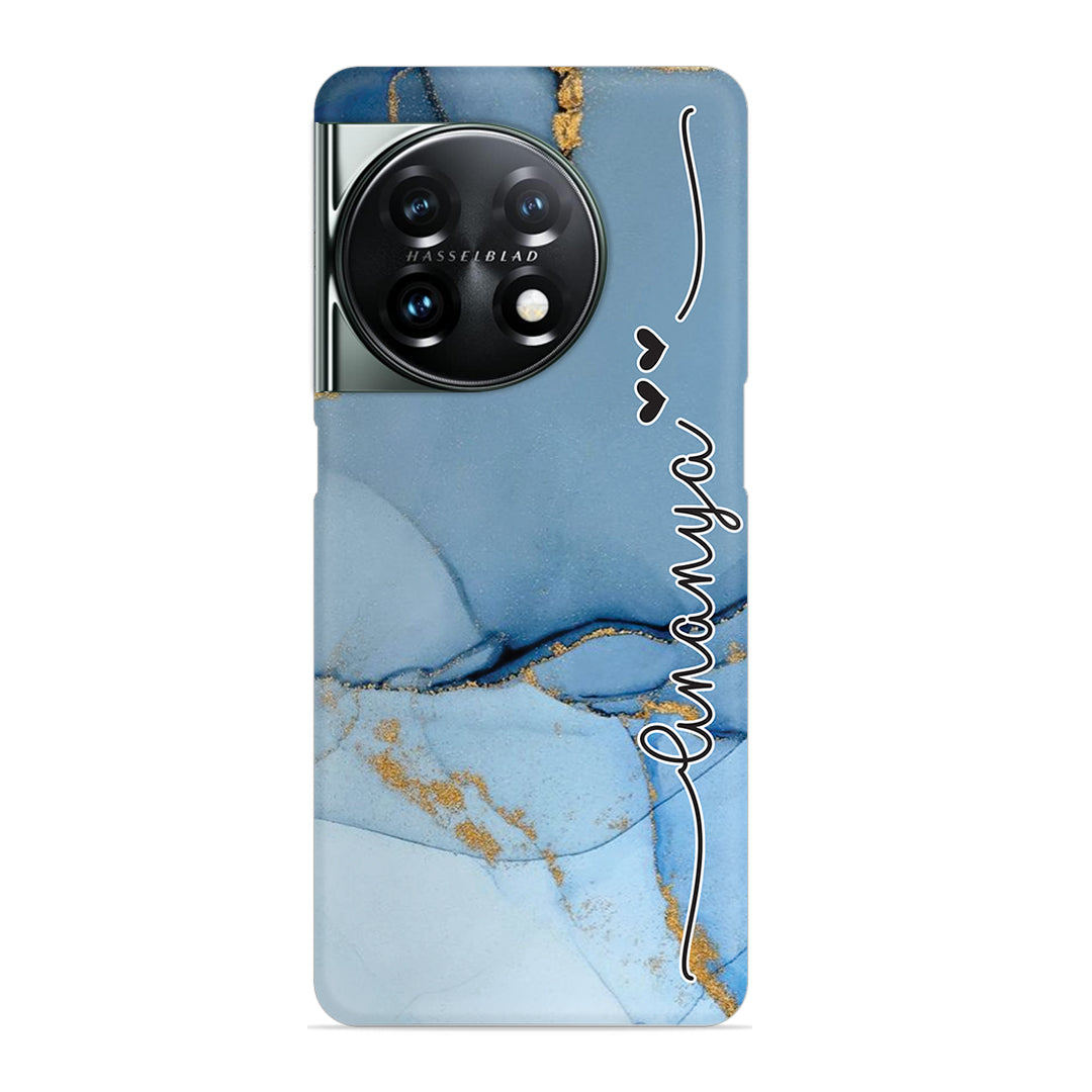 Marble Print Customize Name Slim Case For OnePlus