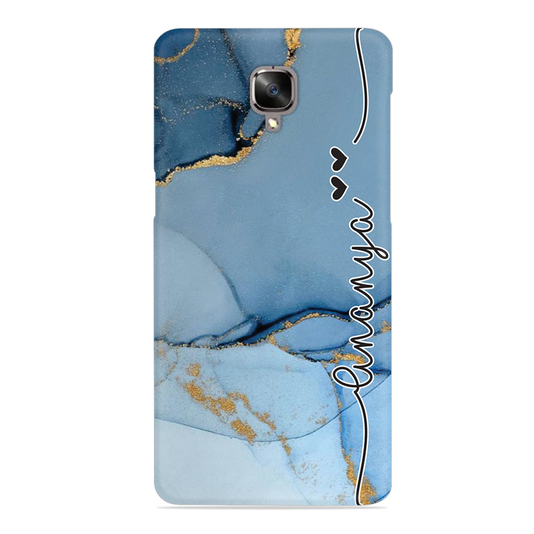 Marble Print Customize Name Slim Case For OnePlus