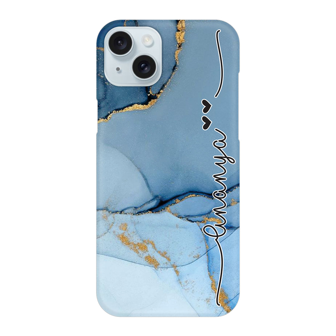 Marble Print Customize Name Slim Case For iPhone