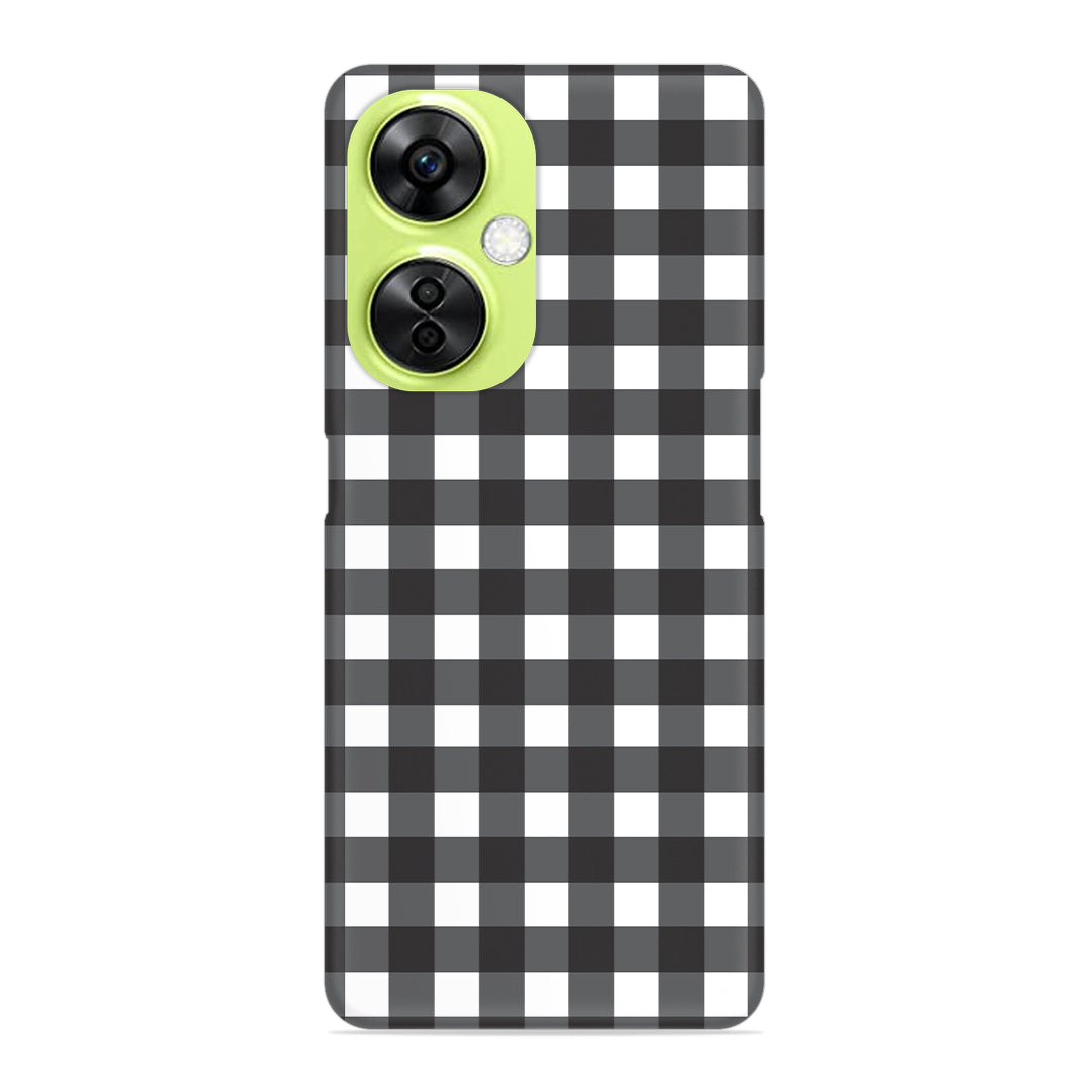 Black Check Slim Case For OnePlus