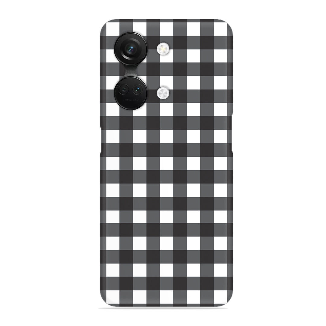 Black Check Slim Case For OnePlus