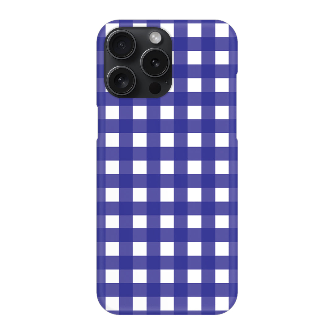 Royal Blue Check Slim Case For iPhone