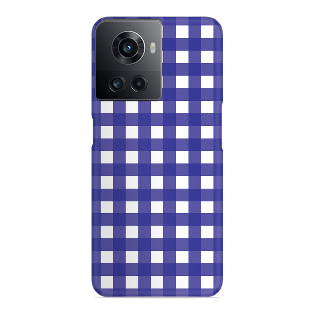 Royal Blue Check Slim Case For OnePlus