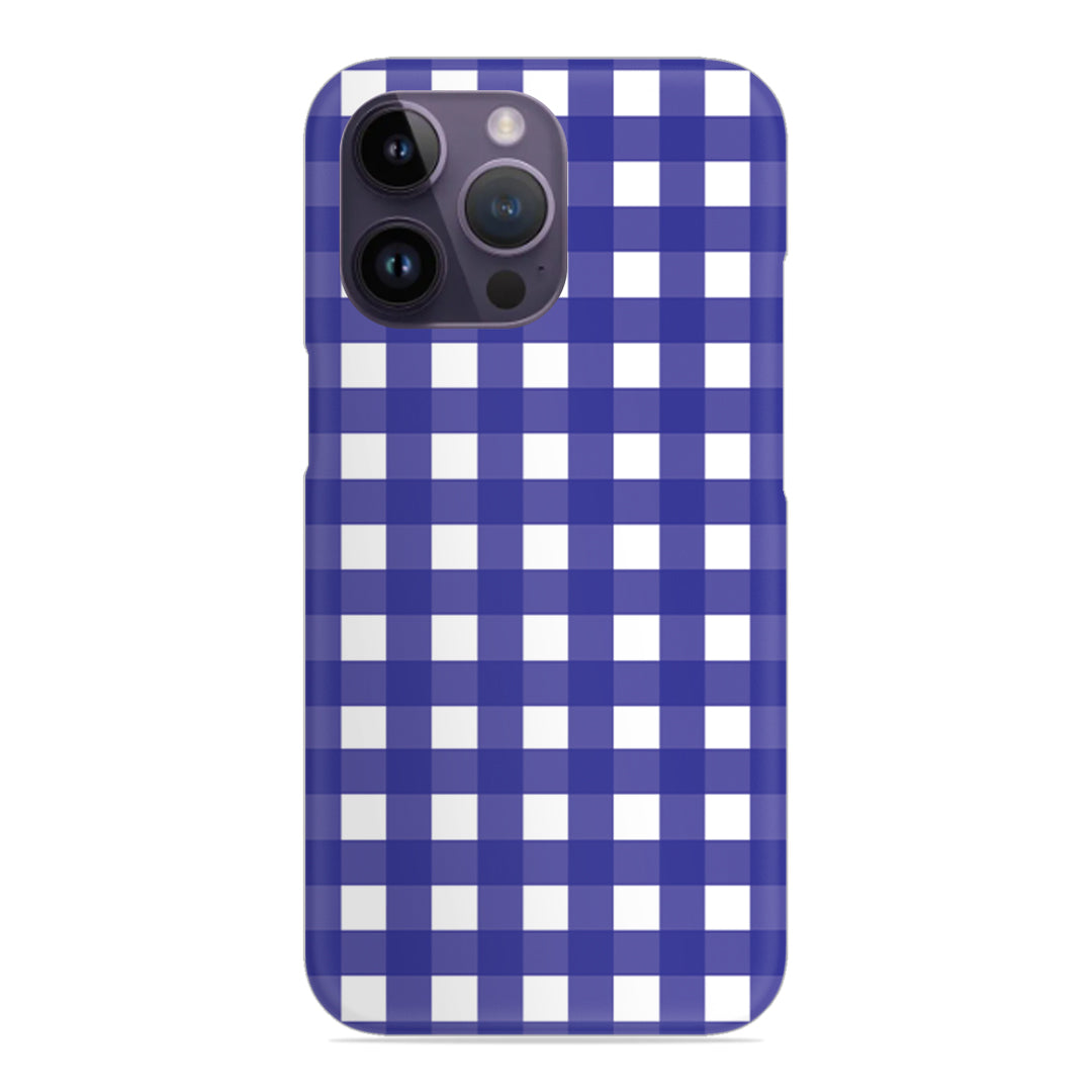 Royal Blue Check Slim Case For iPhone