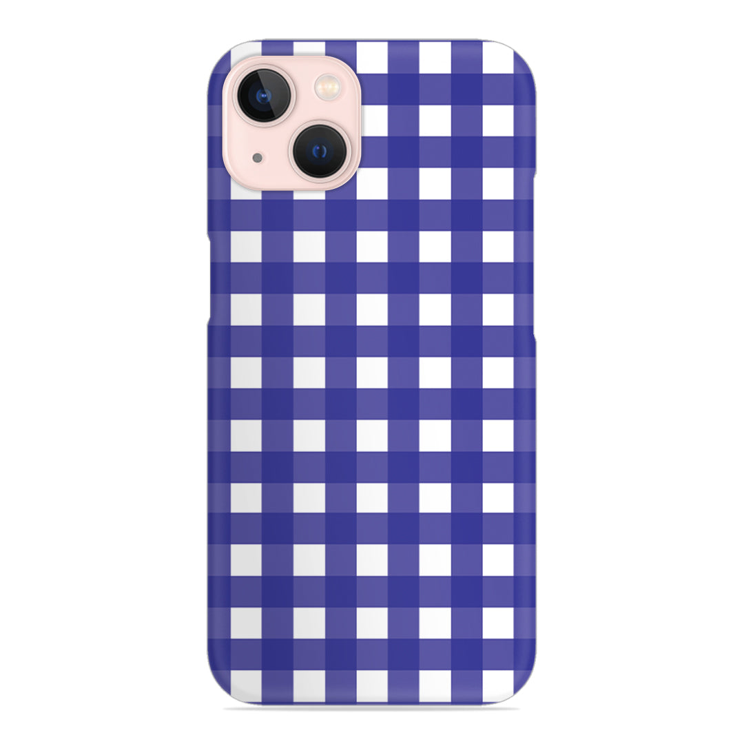 Royal Blue Check Slim Case For iPhone