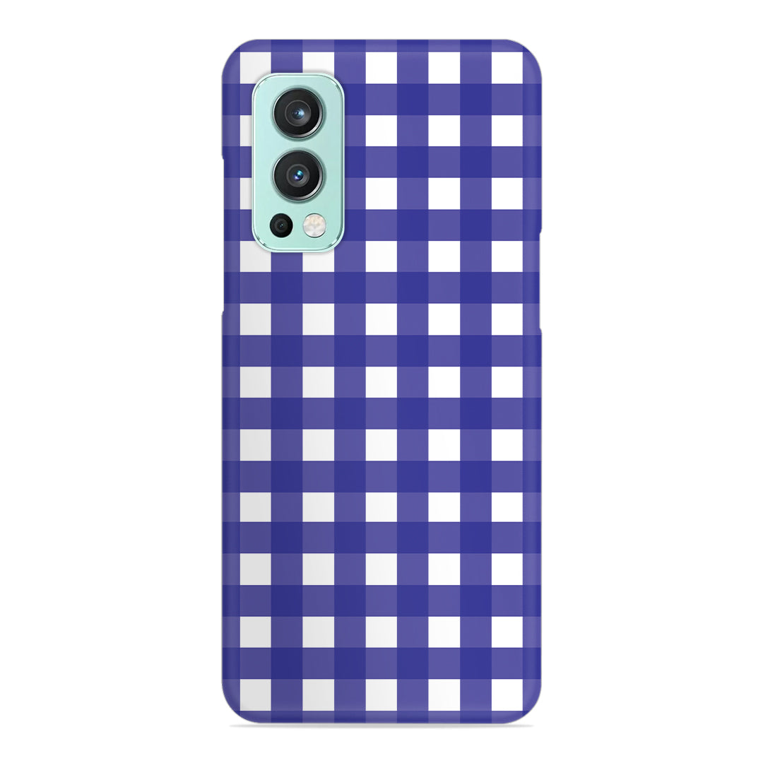 Royal Blue Check Slim Case For OnePlus