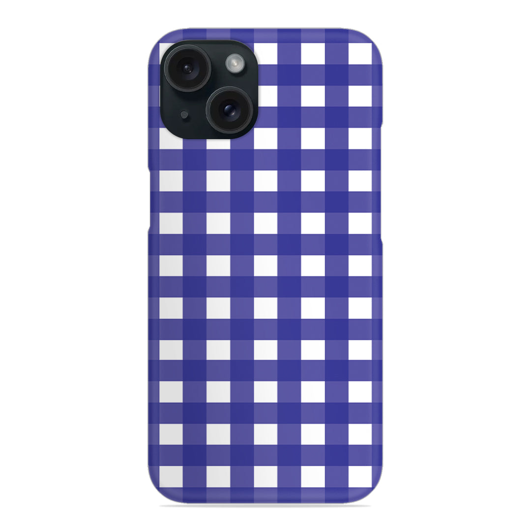 Royal Blue Check Slim Case For iPhone