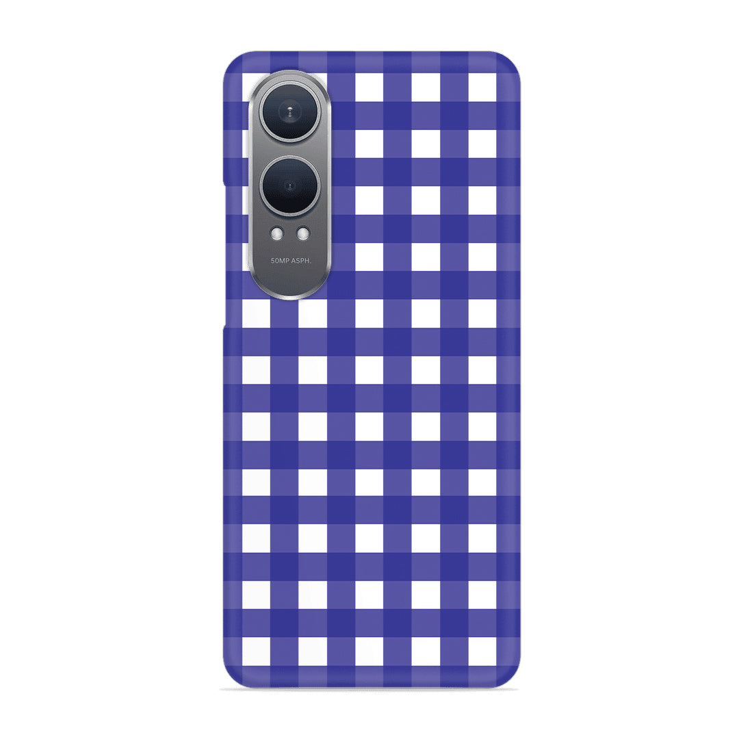 Royal Blue Check Slim Case For OnePlus