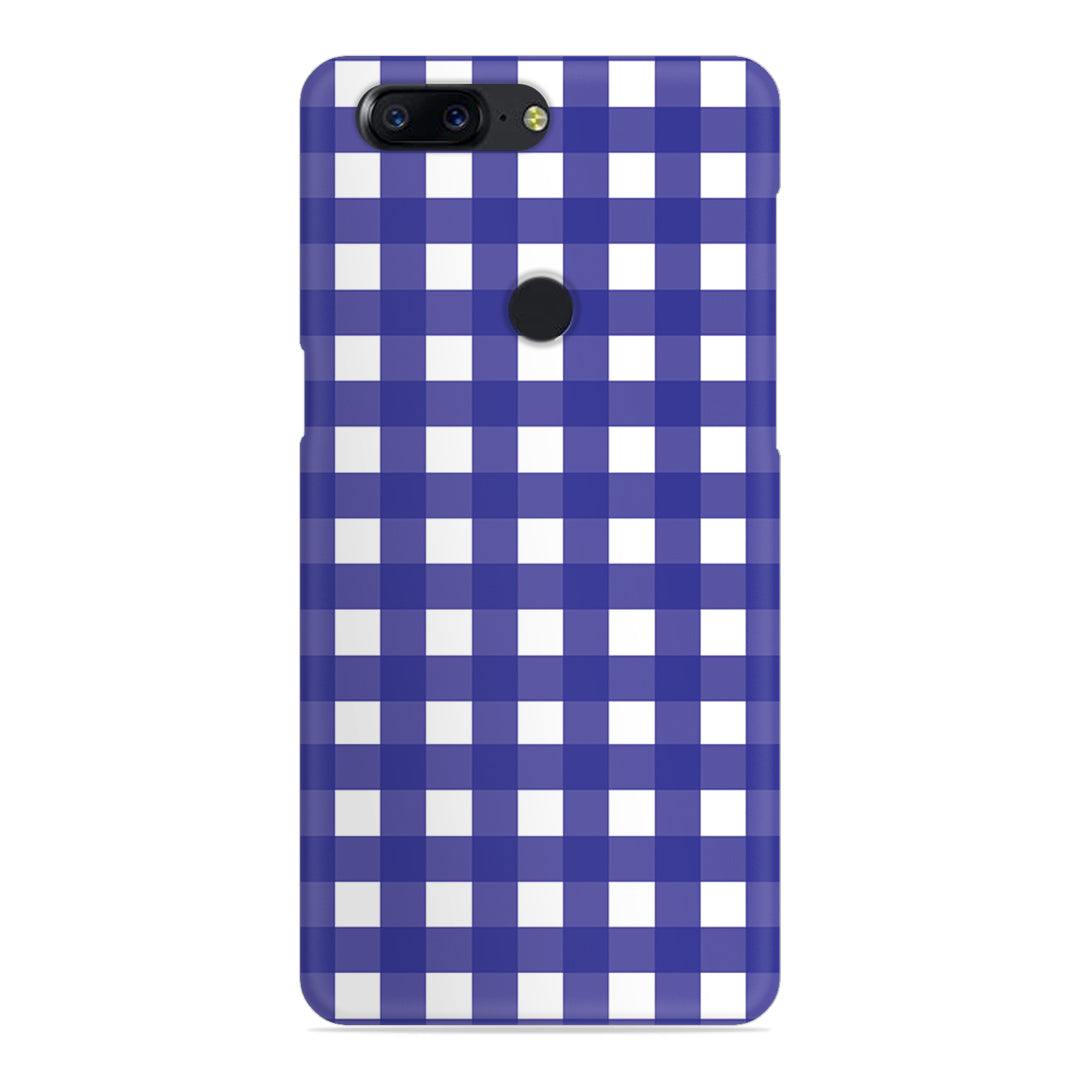 Royal Blue Check Slim Case For OnePlus