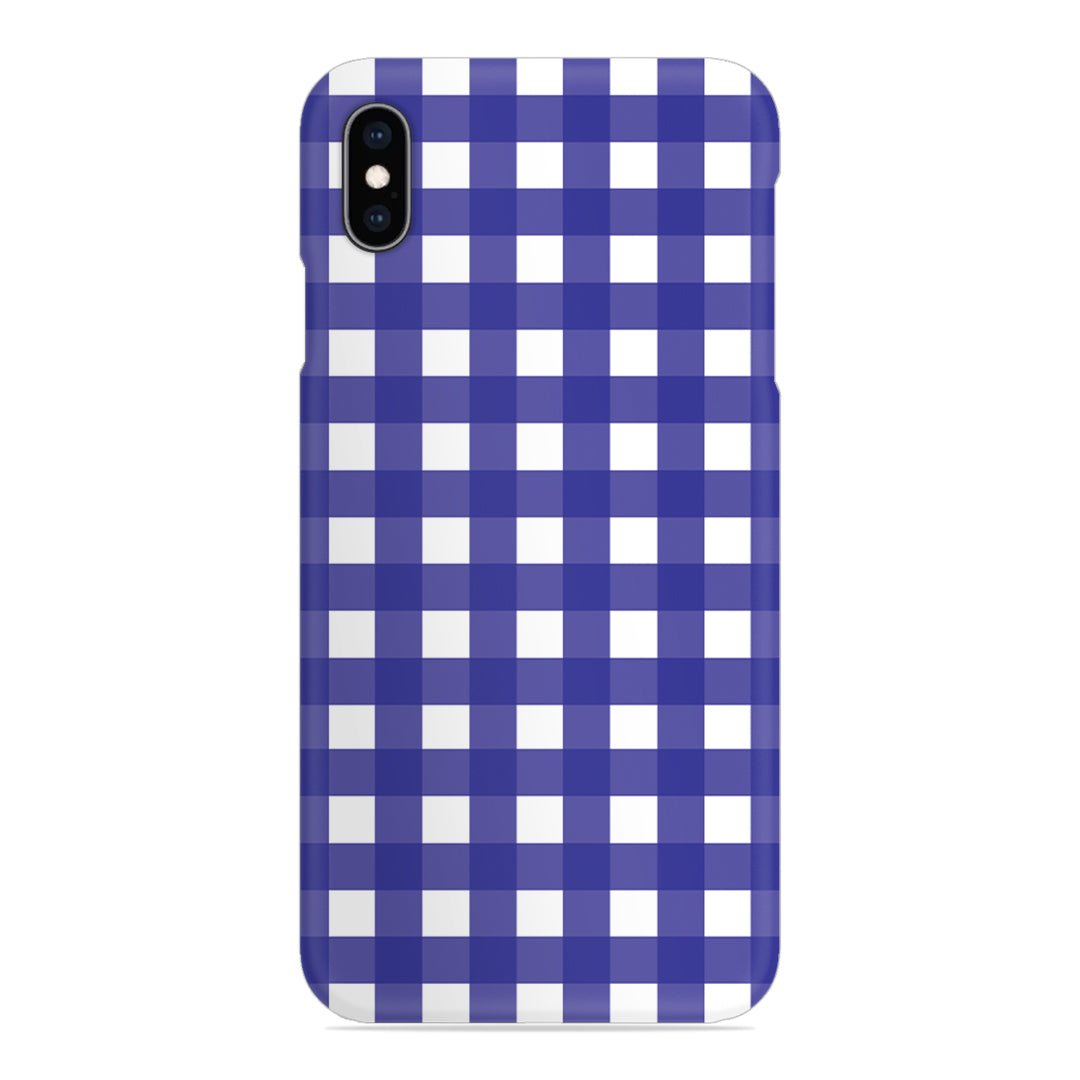 Royal Blue Check Slim Case For iPhone