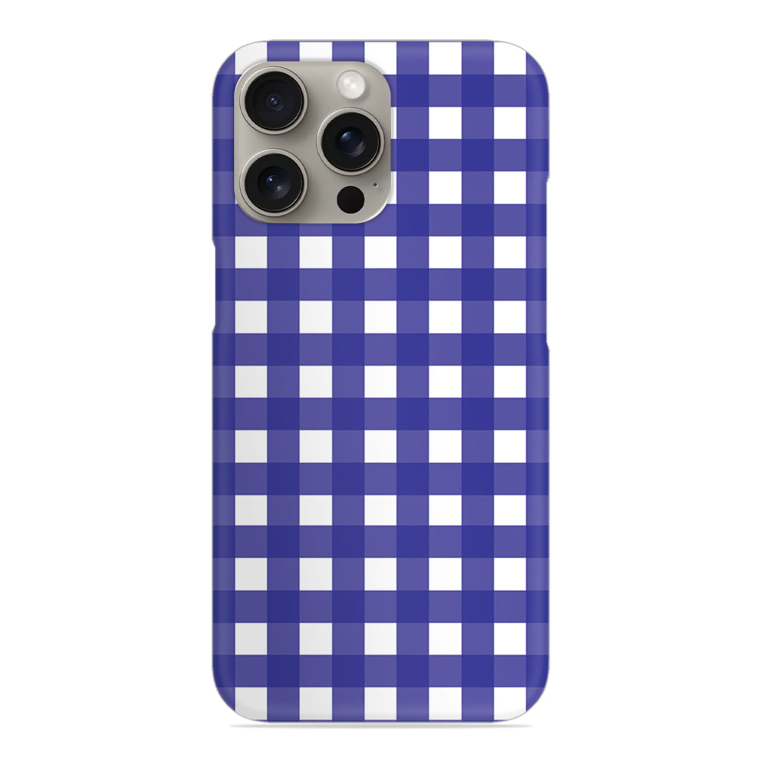 Royal Blue Check Slim Case For iPhone