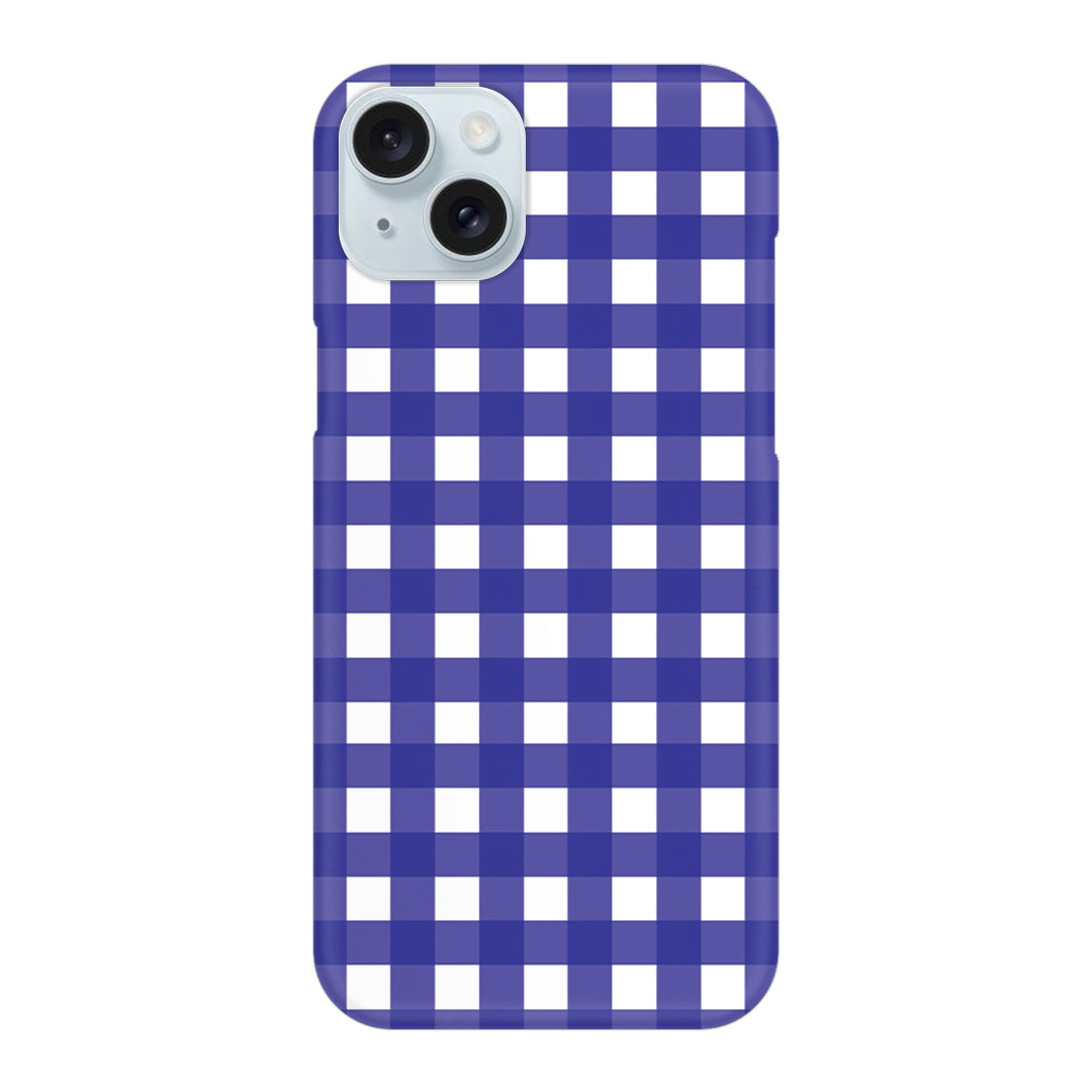 Royal Blue Check Slim Case For iPhone