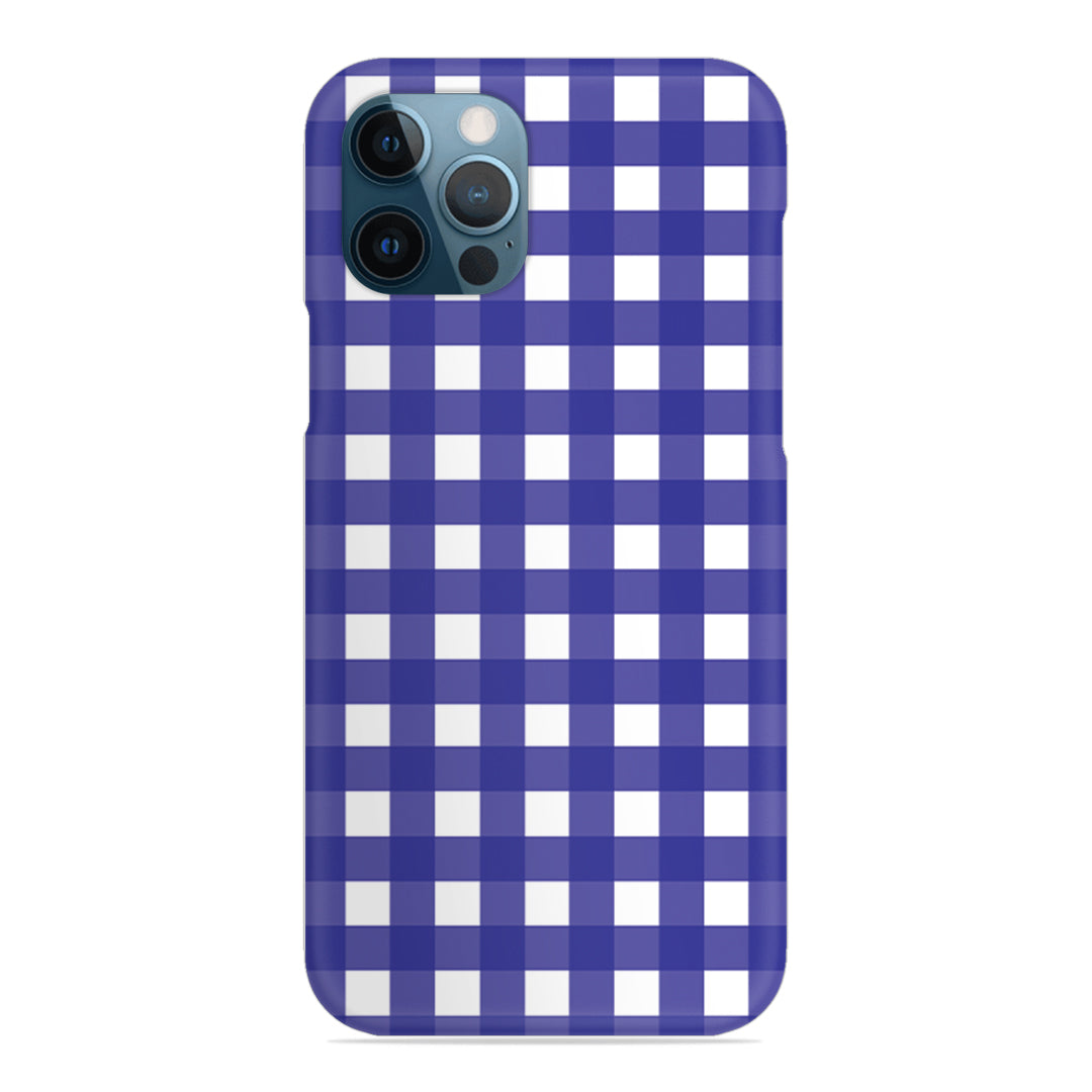 Royal Blue Check Slim Case For iPhone