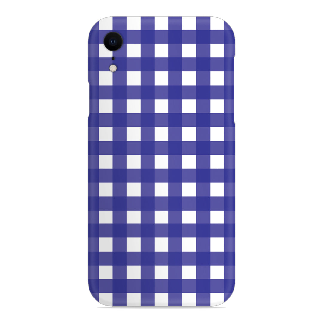 Royal Blue Check Slim Case For iPhone