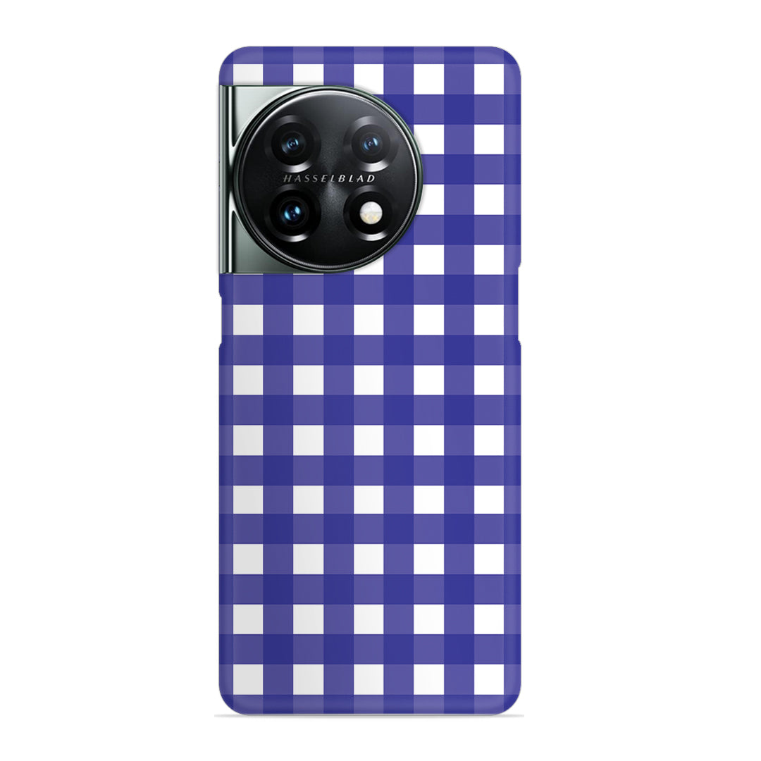 Royal Blue Check Slim Case For OnePlus