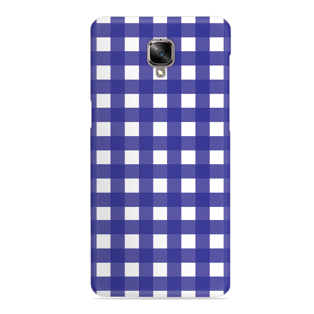 Royal Blue Check Slim Case For OnePlus