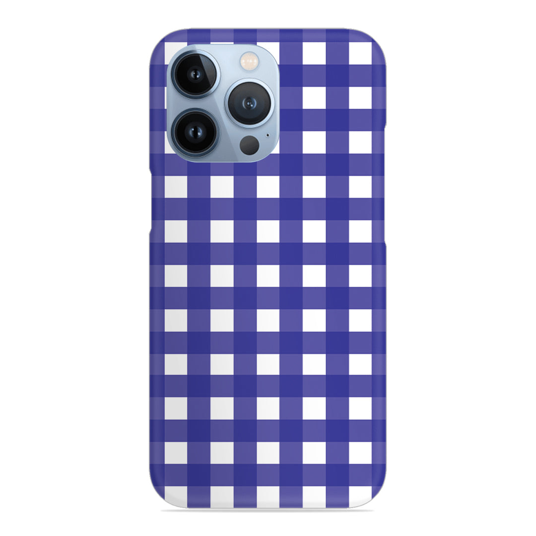 Royal Blue Check Slim Case For iPhone