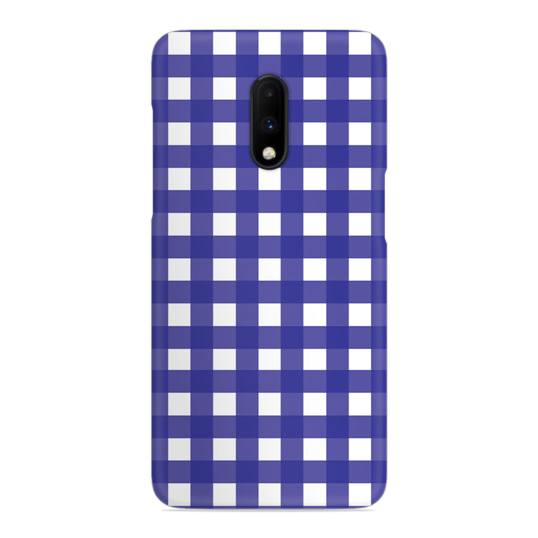 Royal Blue Check Slim Case For OnePlus