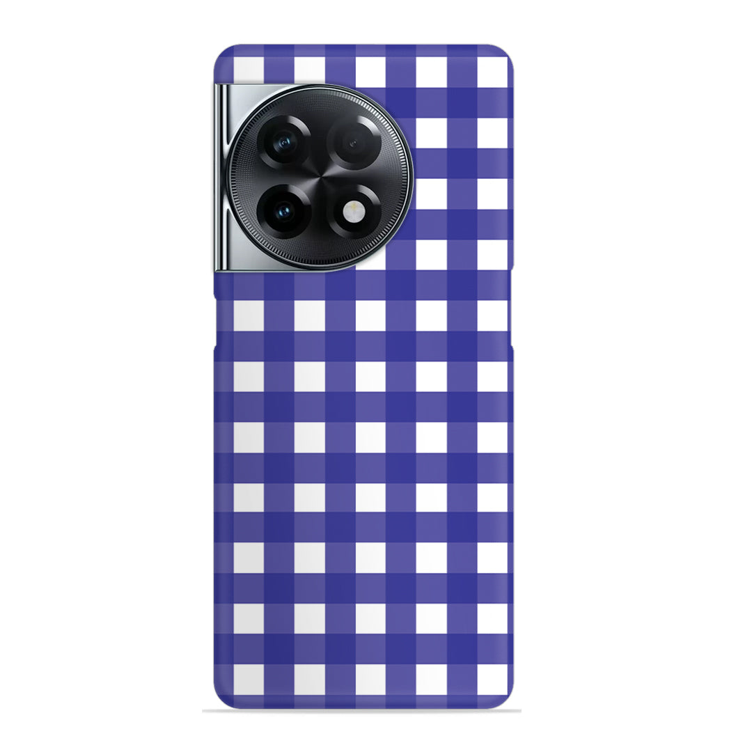 Royal Blue Check Slim Case For OnePlus