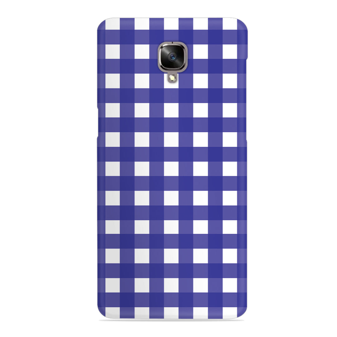 Royal Blue Check Slim Case For OnePlus