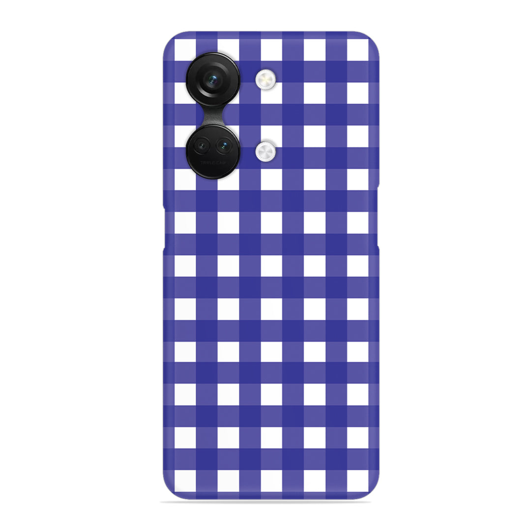 Royal Blue Check Slim Case For OnePlus