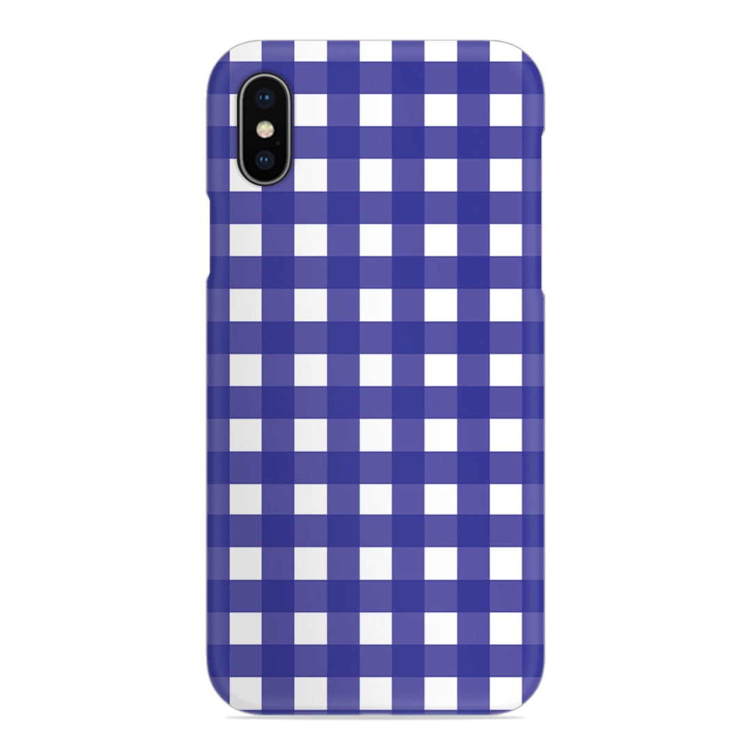 Royal Blue Check Slim Case For iPhone