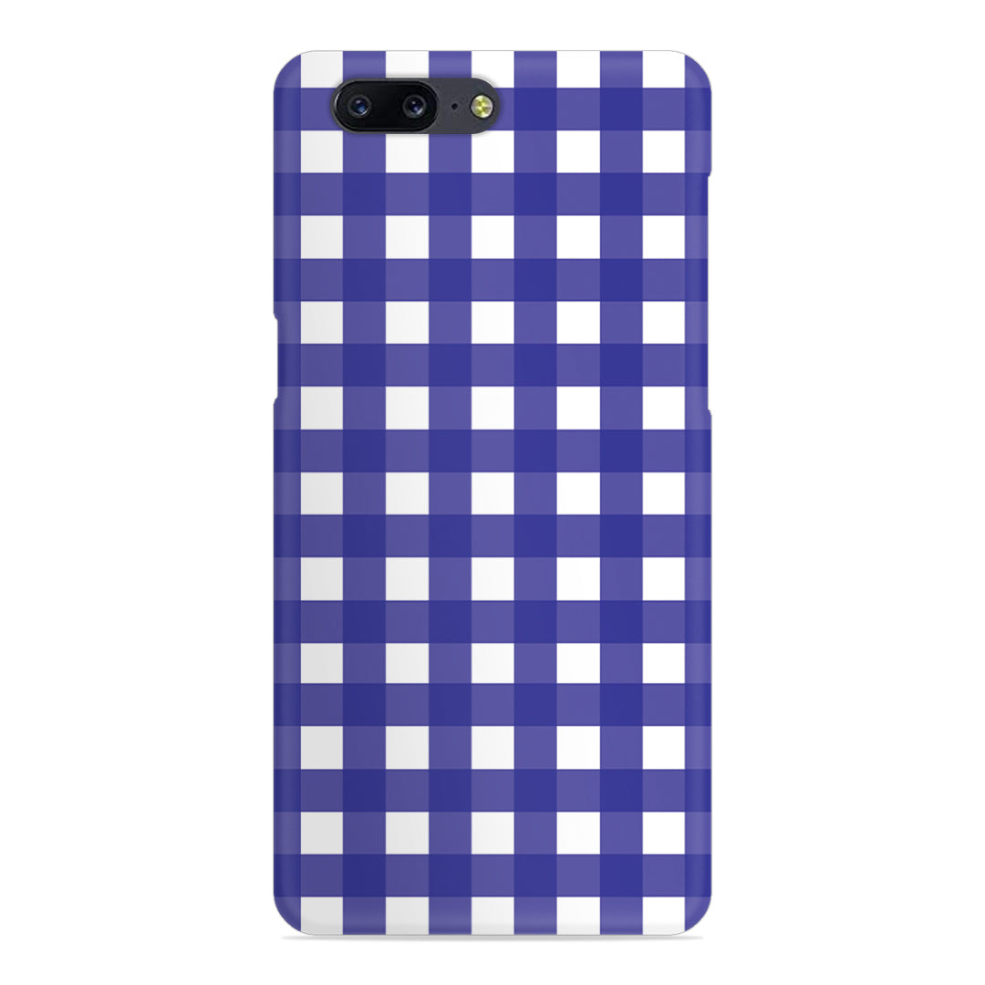 Royal Blue Check Slim Case For OnePlus