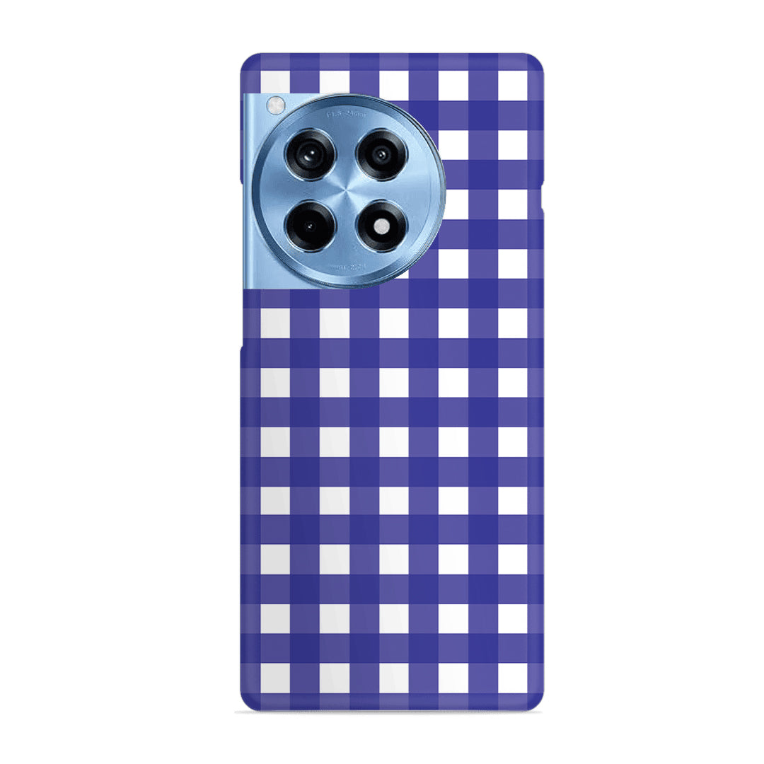 Royal Blue Check Slim Case For OnePlus