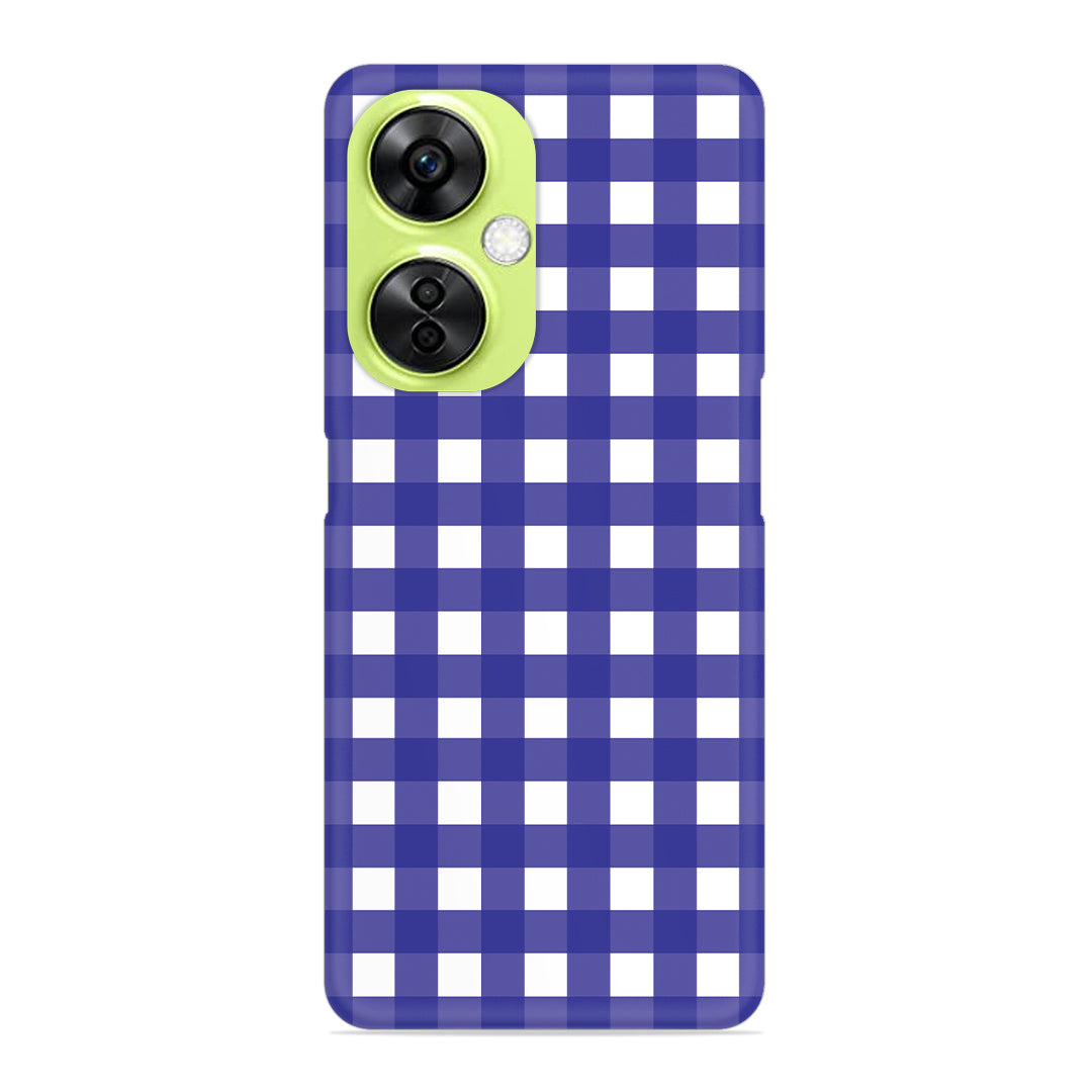 Royal Blue Check Slim Case For OnePlus