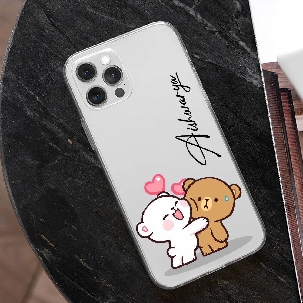 Bear Hug Customize Silicon Mobile Cover