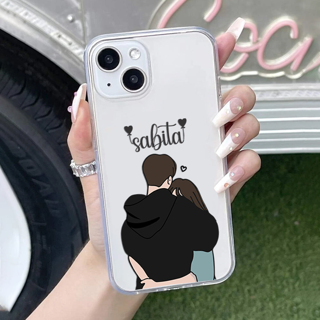 Couple Hugging Customize Silicon Mobile Cover