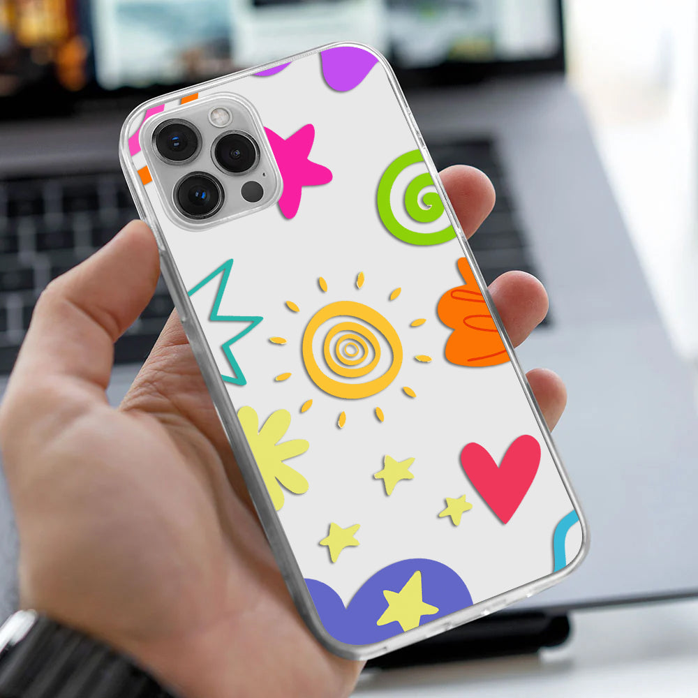 Happy Doodles Customize Silicon Mobile Cover