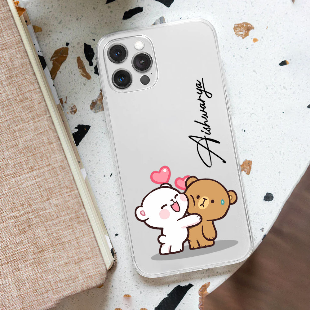 Bear Hug Customize Silicon Mobile Cover