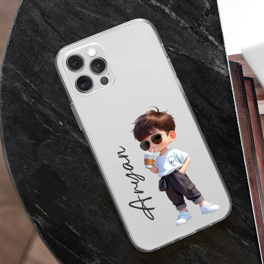 Trendy Cool Guy Customize Silicon Mobile Cover