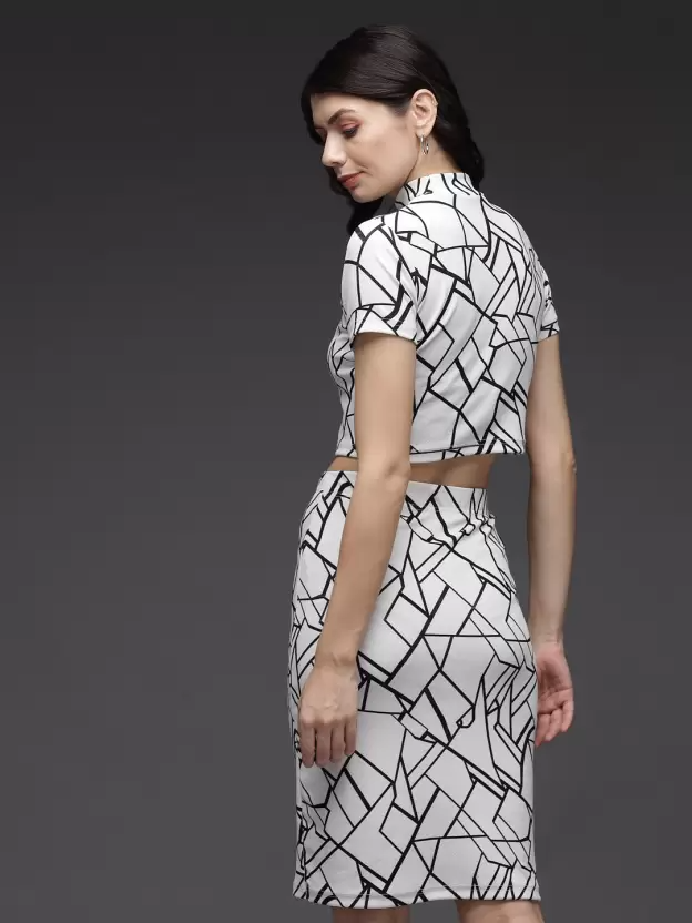 Women Two Piece Black & White Dress